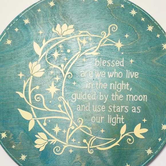 Handpainted Moon and Stars Wood Sign - Picture 4 of 5